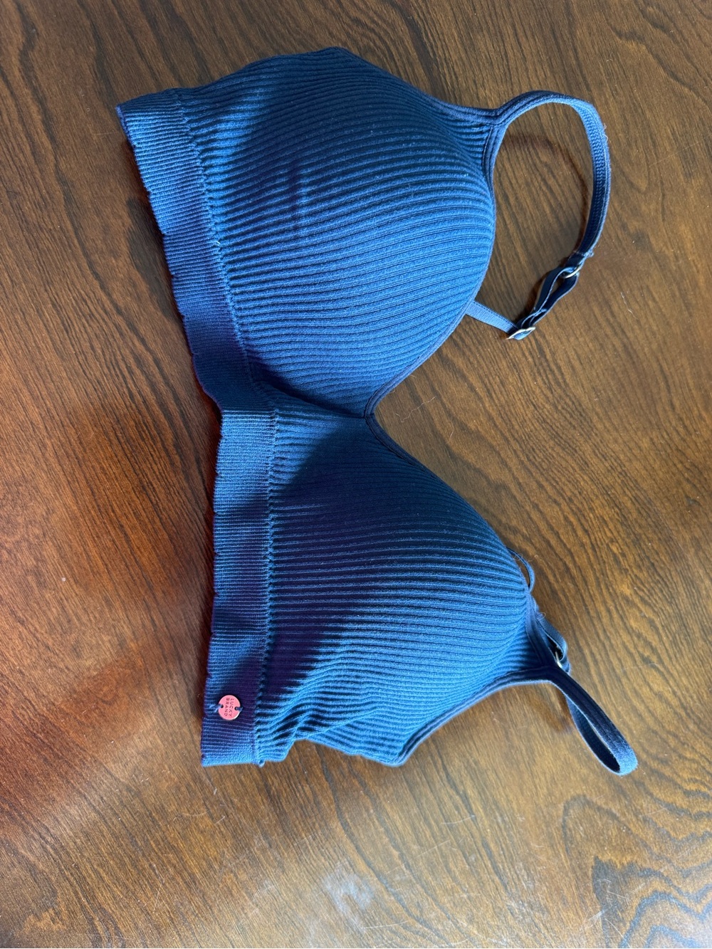 Lucky Brand Navy Ribbed Swim Top
